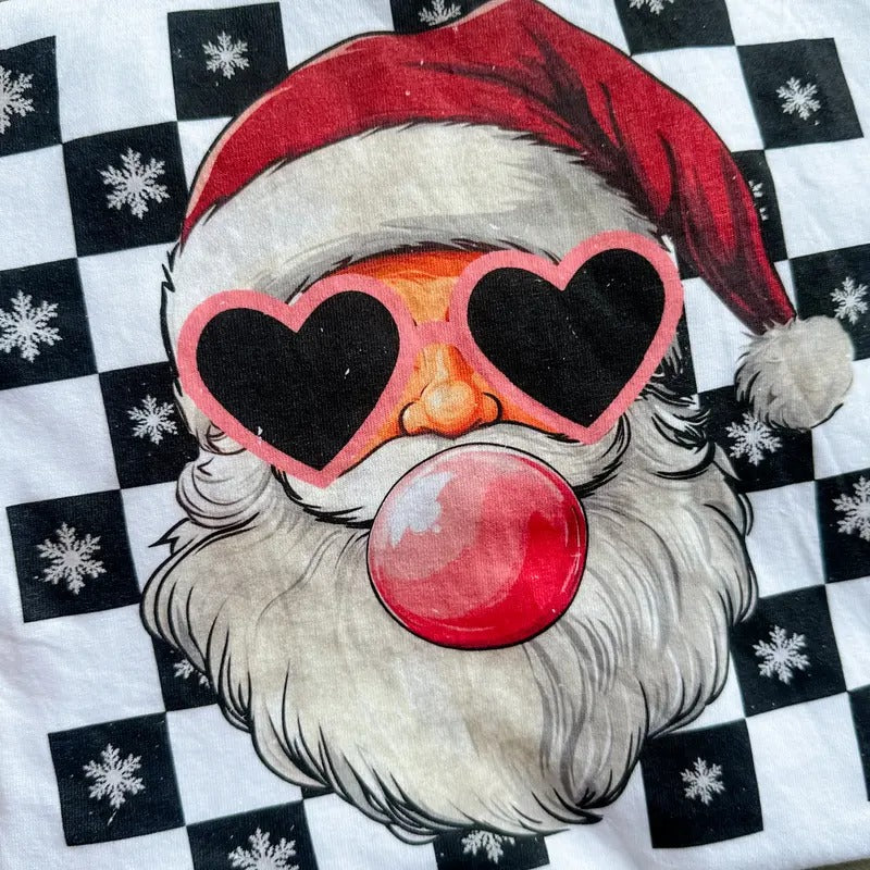 Bubblegum Santa Graphic Top