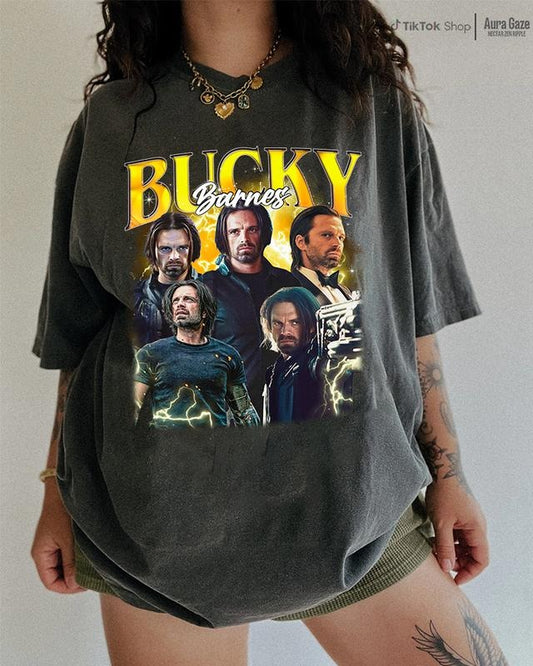Bucky Barners Unisex Shirt- Winter Soliers Comfort Colors Unisex Tshirt, Sebastian Stan 90s Retro, Merch Celebrity Crush...