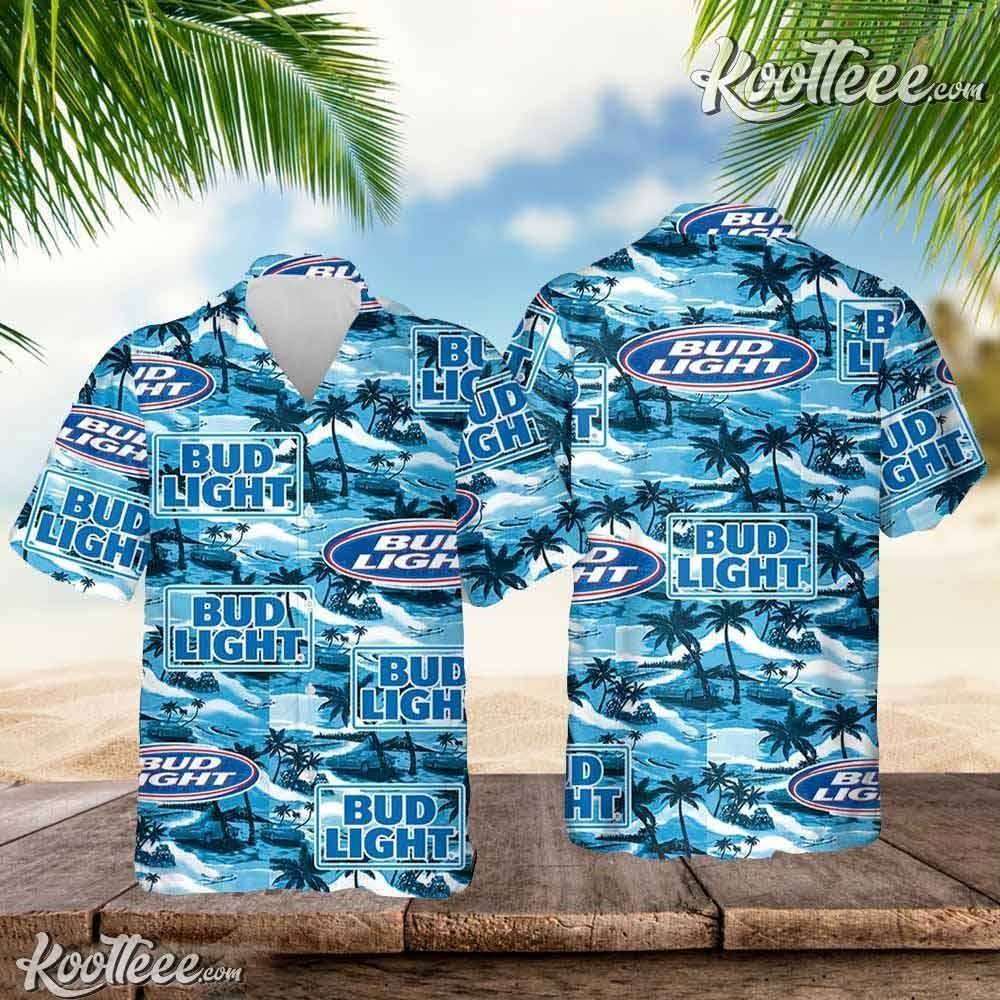 Bud Light Sea Island Pattern Hawaiian Shirt