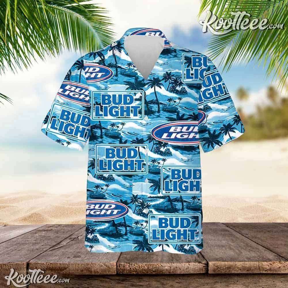 Bud Light Sea Island Pattern Hawaiian Shirt