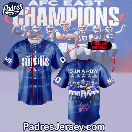 Buffalo Bills AFC EAST CHAMPIONS Baseball Jersey Outfit - Padres Jersey Oasis: Elevate Your Baseball Style Game