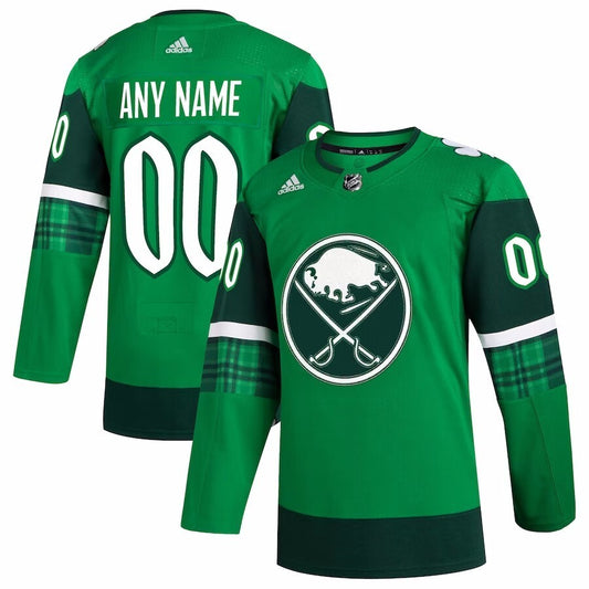 Buffalo Sabres adidas 2023 St. Patrick's Day Primegreen Authentic Custom Jersey - Kelly Green
