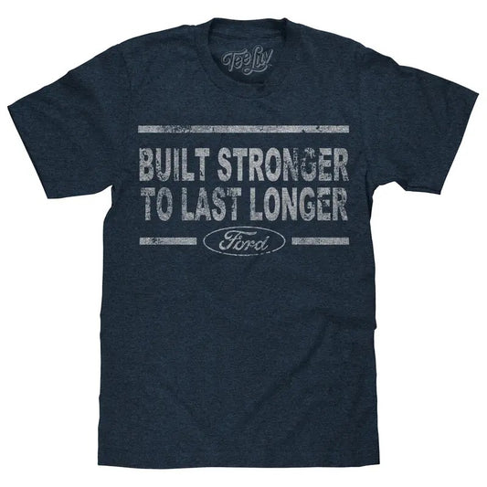 Built Stronger Ford Logo T-Shirt - Navy Hoodie, Sweatshirt | InkThreadWorks.com