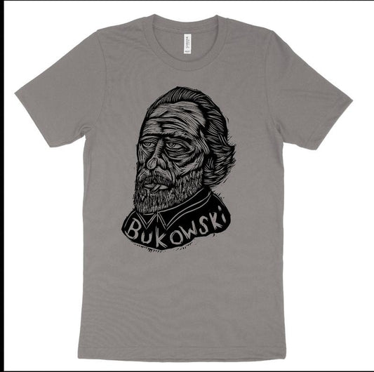Bukowski  Hand-Printed T-Shirt Cotton Menswear Top Graphics Black Long