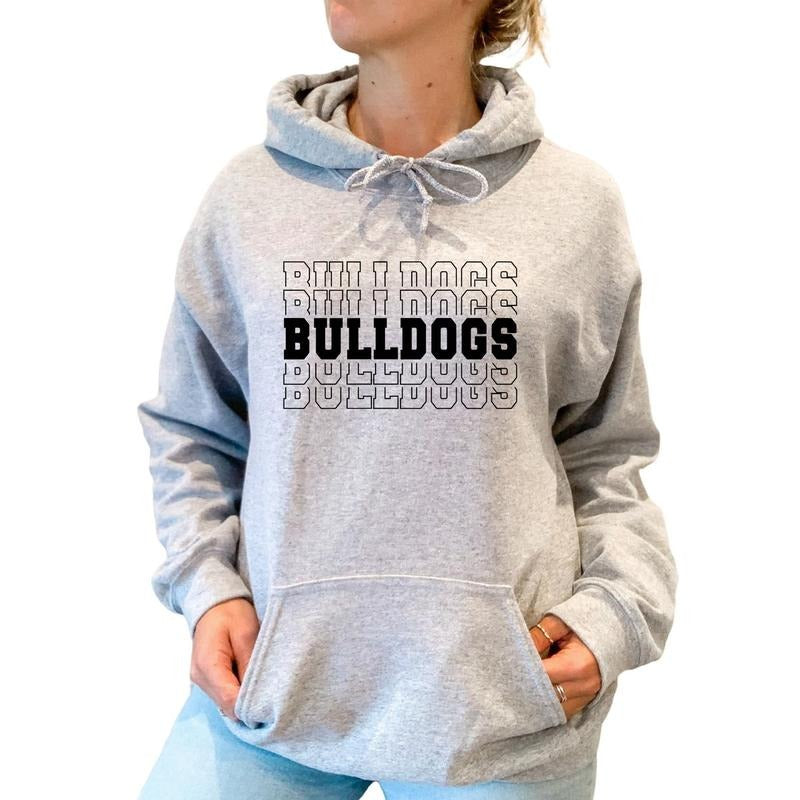 Bulldogs Mascot Graphic Sweatshirt & Hoodie, Bulldogs Shirt For Women and Men, Bulldogs Fan Shirt, Sports Sweatshirt, Animals Tee, Gift For Her