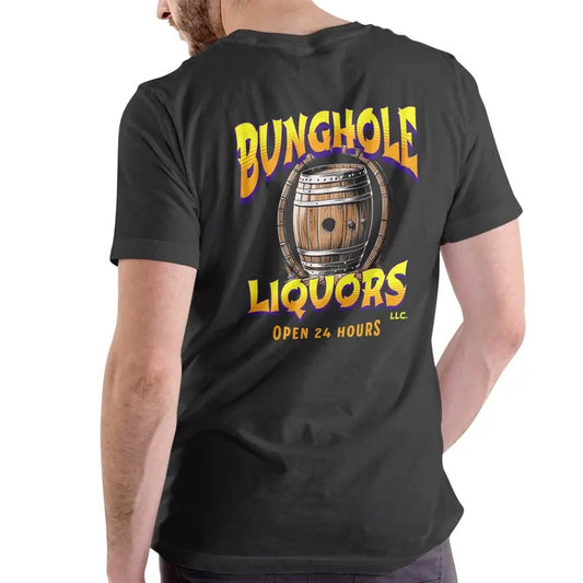 Bunghole Liquors open 24 hours, T Shirt, Unisex Casual Fabric Hoodie, Sweatshirt | InkThreadWorks.com