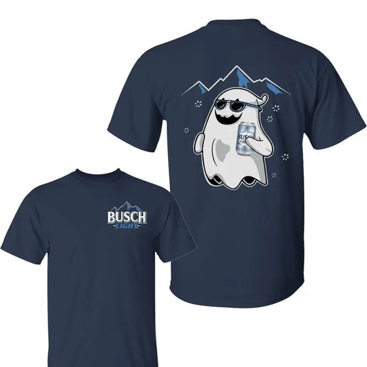 Buscch Light Ghost Halloween T-Shirt, Halloween Shirt, Buscch Light Shirt, Unisex Classic Cotton Tee with 2 Sided Graphic Print in All Sizes, For Women, For Men