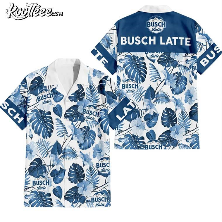 Busch Latte Tropical Flower Hawaiian Shirt