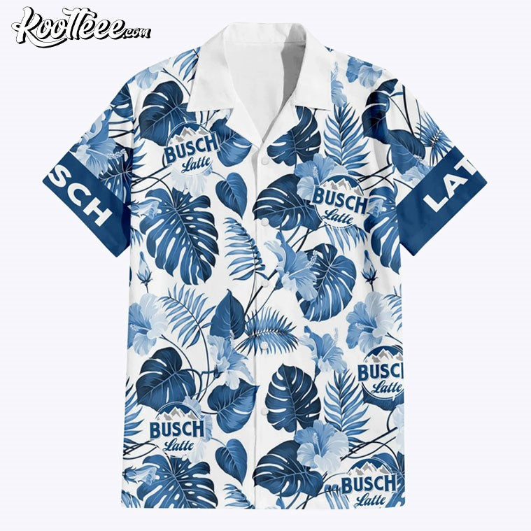 Busch Latte Tropical Flower Hawaiian Shirt