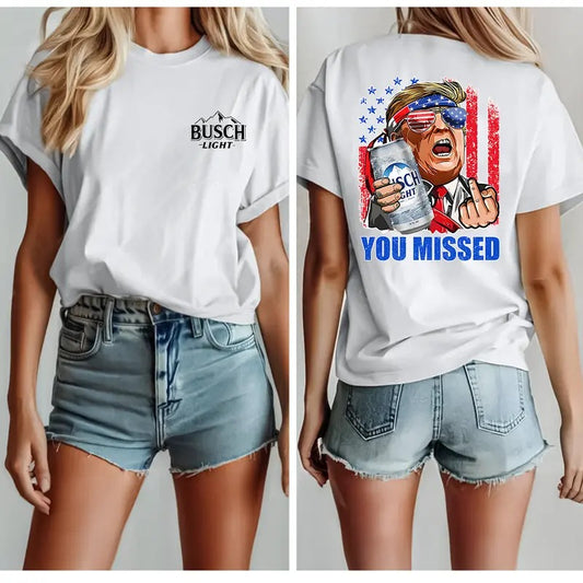 Busch Lighht Beer Shirt Trumm You Missed Shirt, S - 4XL, Graphic Tee