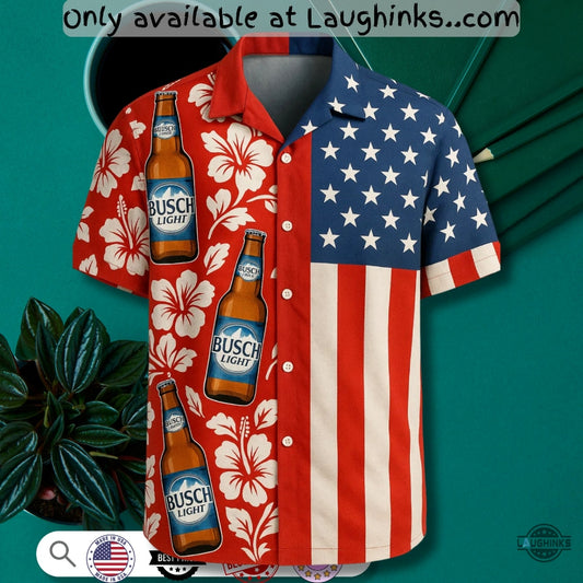 Busch Light 4Th Of July Tropical Hawaiian Shirt