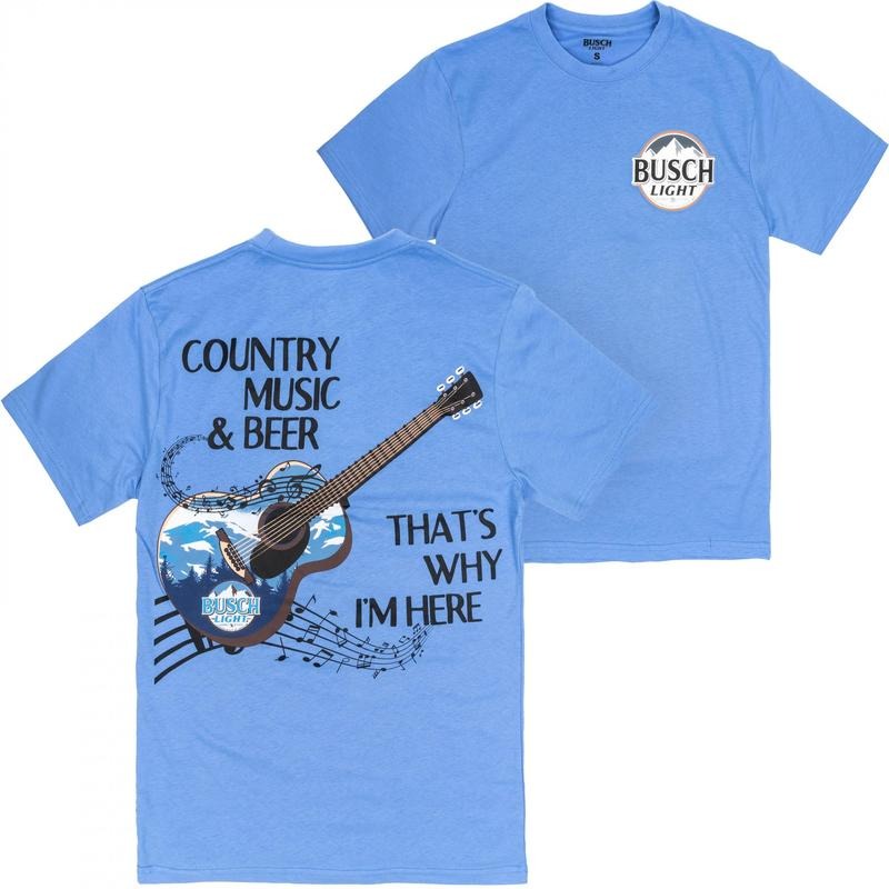 Busch Light Country Music and Beer Front and Back Print T-Shirt Hoodie, Sweatshirt | InkThreadWorks.com