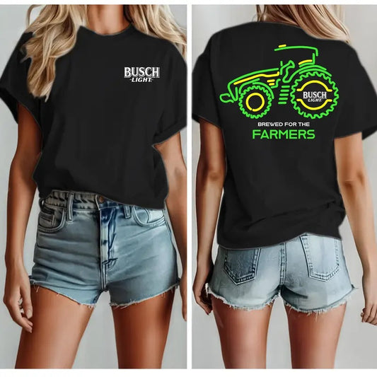 Busch Light Farmers Tractor 2-sided T-Shirt, S - 4XL, Graphic Tee