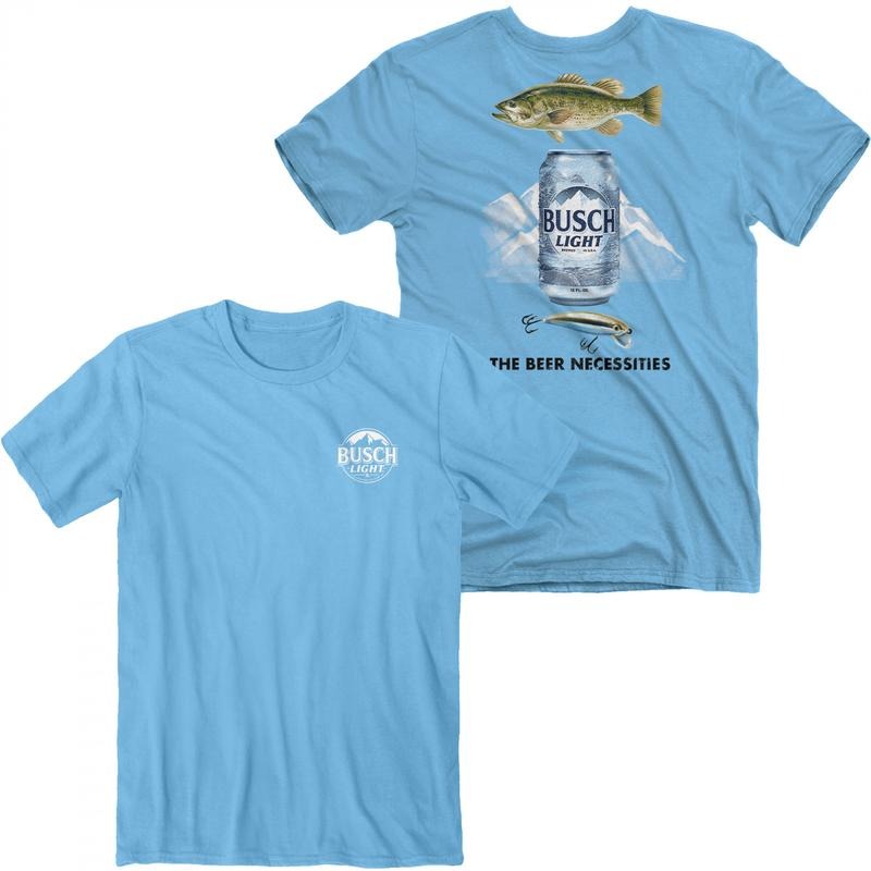 Busch Light Fishing The Beer Necessities Front and Back Print T-Shirt Hoodie, Sweatshirt | InkThreadWorks.com