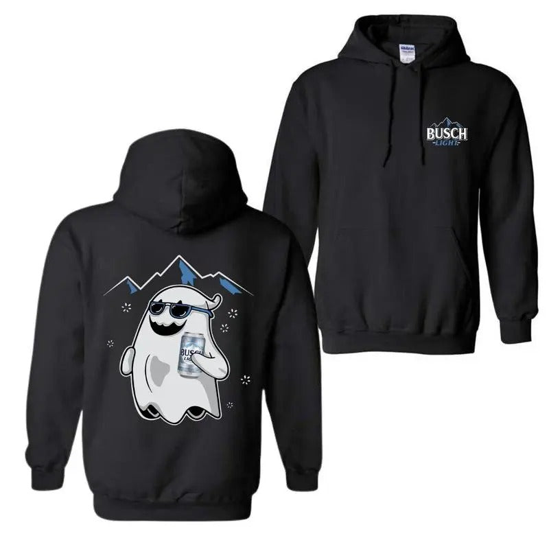Busch Light Ghost Halloween Double Sided Hoodie , Busch Light Sweatshirt Crewneck For Men And Women, Halloween Trendy...