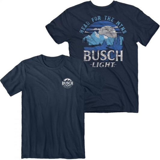 Busch Light Head For The MTNS Front and Back Print T-Shirt Hoodie, Sweatshirt | InkThreadWorks.com