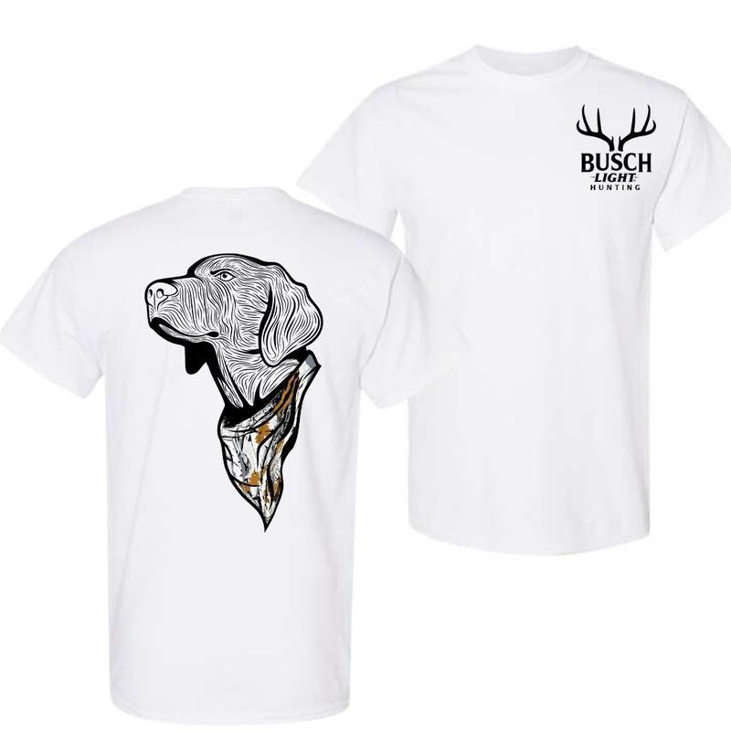 Busch Light Hunting Dog Camo Bandana Shirt - 2 Sided Hoodie, Sweatshirt | InkThreadWorks.com