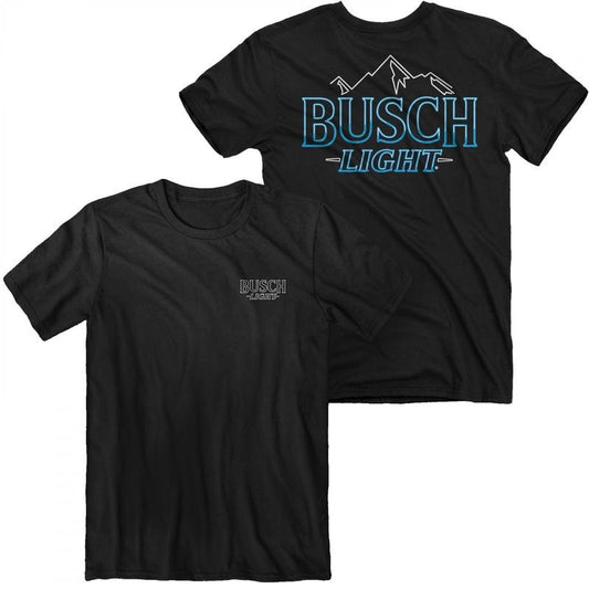 Busch Light Neon Sign Logo Front and Back Print T-Shirt Hoodie, Sweatshirt | InkThreadWorks.com
