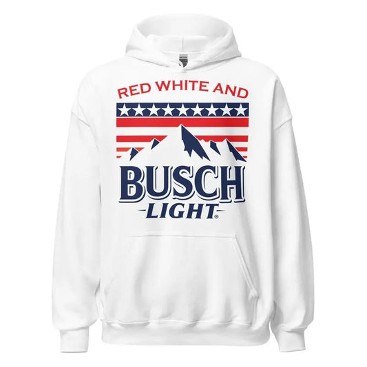 Busch Red White & Busch Light White Hoodie, Unisex Shirt, Shirt For Men, Shirt For Women, hot trend tiktok shop