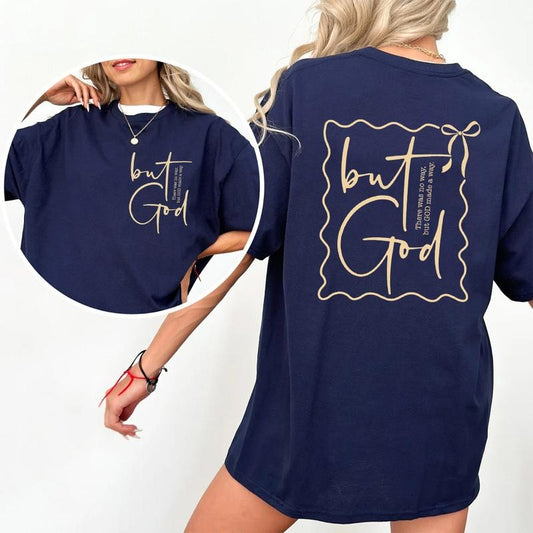 But God Made A Way Tshirt 2 Sided Tee Pure Cotton Casual Street Style Crew Neck Short Sleeve T-Shirt Tops Trendy for...