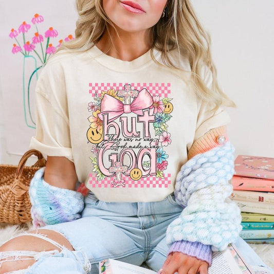 But God Pink Checkered DTF Transfers - THIS IS NOT A SHIRT Hoodie, Sweatshirt | InkThreadWorks.com