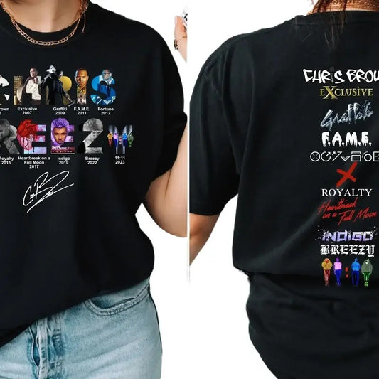 CB Fan Tee, Chris 11 11 Tour 2024 Shirt, Brown Tour Shirt, Brown 11 11 Vintage Shirt, Brown 11 11 Tour Tee, Cotton Round Neck Tee, Unisex T-shirt for Men and Women, Full Color, Menswear, Womenswear Top Underwear Streetwear Tshirt Summer Comfort Crewneck C