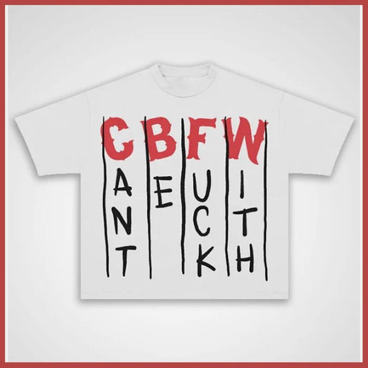 CBFW Graphic Print Cotton T-shirt Casual Oversized Y2k Streetwear Top Graphic Tee for Men Women