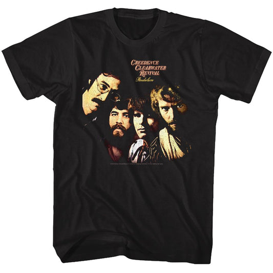 Creedence Clearwater Revival - Pendulum Cover - American Classics - Black Front Print Adult Short Sleeve Solid T-Shirt