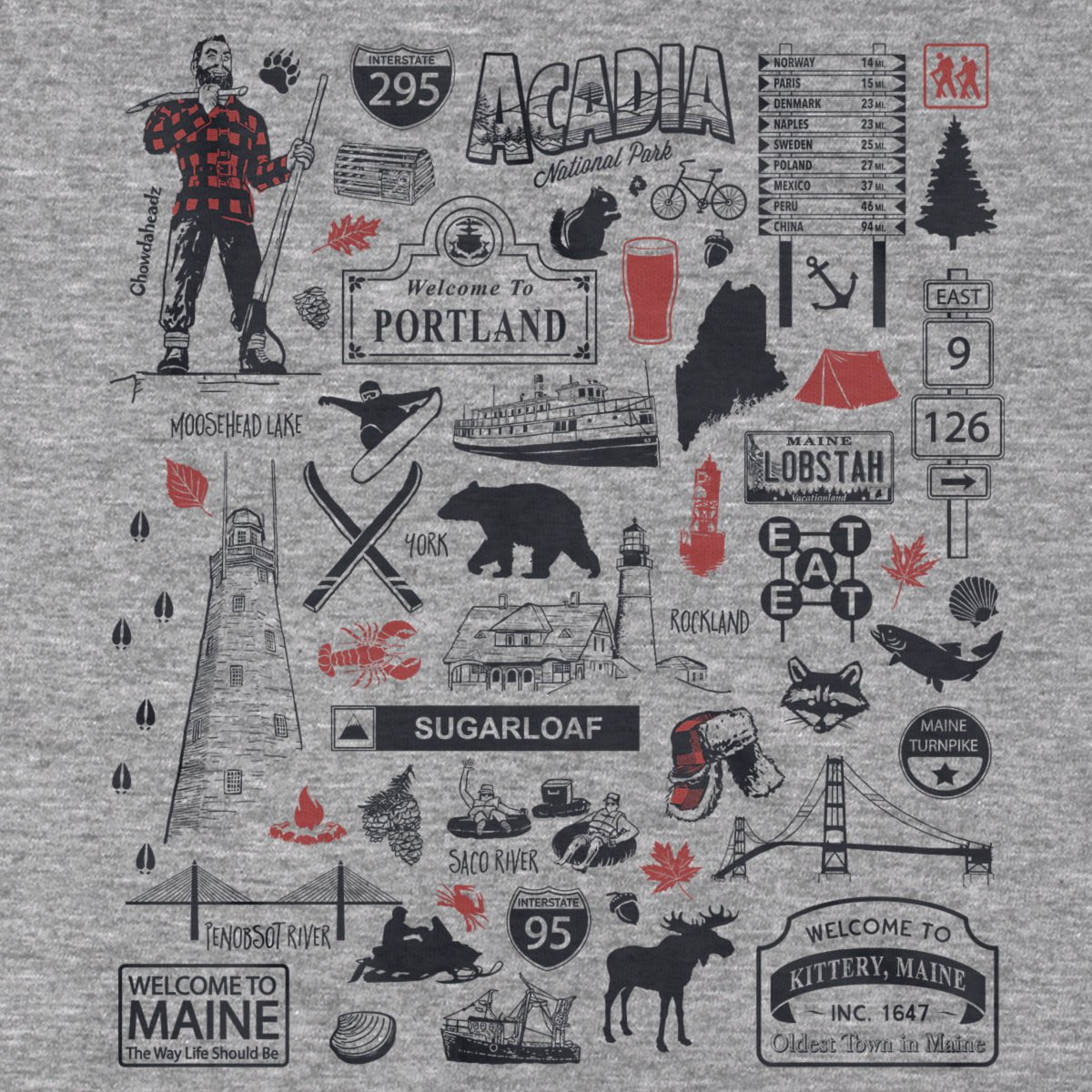 Maine Tourist Attraction T-Shirt