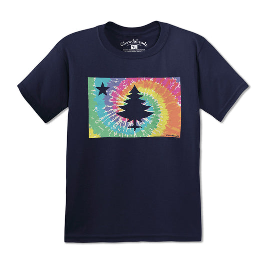 Vintage Maine Flag Tie Dye Youth T-Shirt