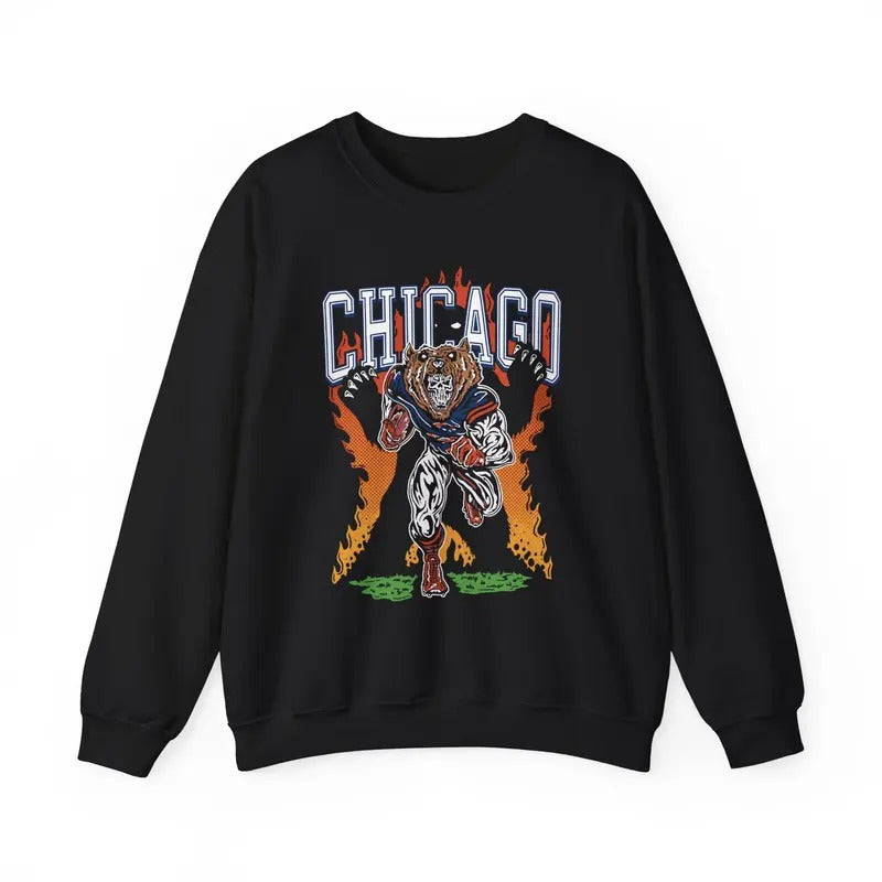 CHICAGO FOOTBALL WL Crewneck Sweatshirt T-Shirts, Hoodie | InkThreadWorks.com