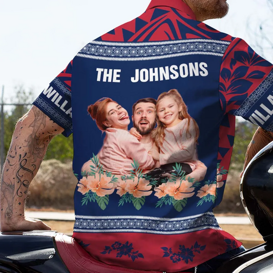 Custom Famliy Aloha Shirt Personalized Hibiscus Tropical Hawaiian Shirts For Men