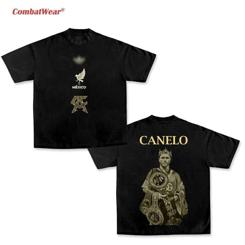 COMBATWEAR Canelo Alvarez Heavy Cotton T-shirt Boxing Fight Night Shirt Retro 90's Style Gift For Boxing Boxer Fan...