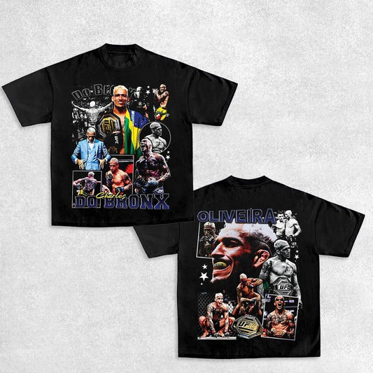 COMBATWEAR Charles Oliveira Do Bronx Heavy Cotton T-shirt UFC Fight Night Shirt Retro 90's Style Gift For UFC MMA Fan...