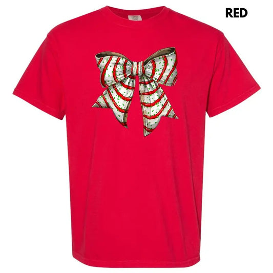 Cake Christmas Bow Comfort Colors T-Shirt 'NLB' Hoodie, Sweatshirt | InkThreadWorks.com