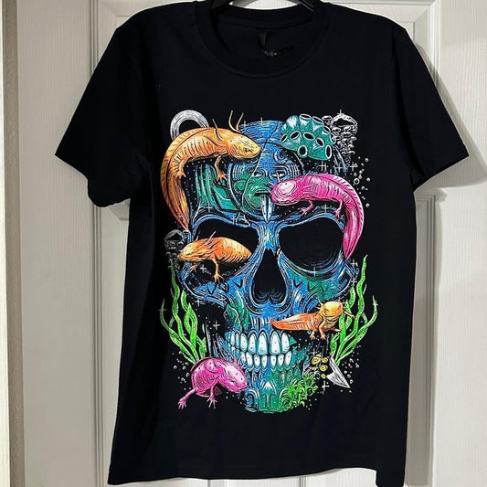 Calavera Axoloth t-shirt Casual Cotton Hoodie, Sweatshirt | InkThreadWorks.com