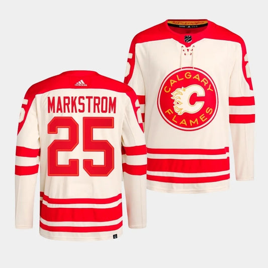 Calgary Flames #25 Jacob Markstrom 2023 NHL Heritage Classic Cream Authentic Jersey