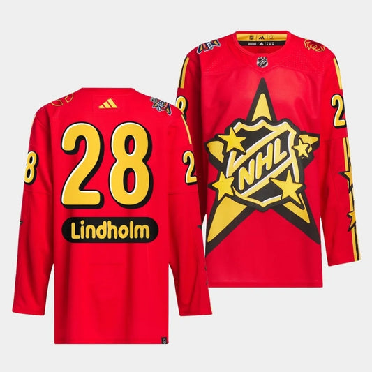 Calgary Flames #28 Elias Lindholm 2024 NHL All-Star Red
