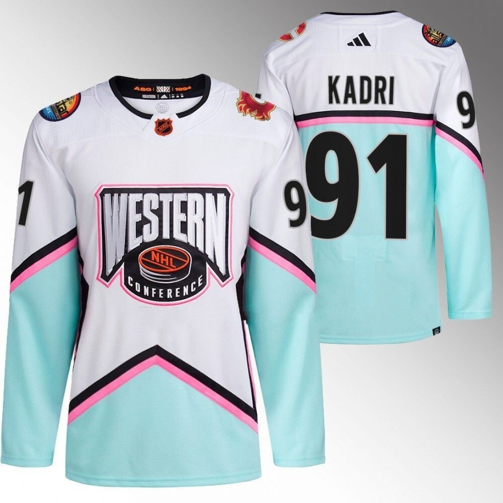 Calgary Flames #91 Nazem Kadri White 2023 NHL All-Star Western Conference Authentic Jersey