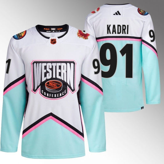 Calgary Flames #91 Nazem Kadri White 2023 NHL All-Star Western Conference Authentic Jersey
