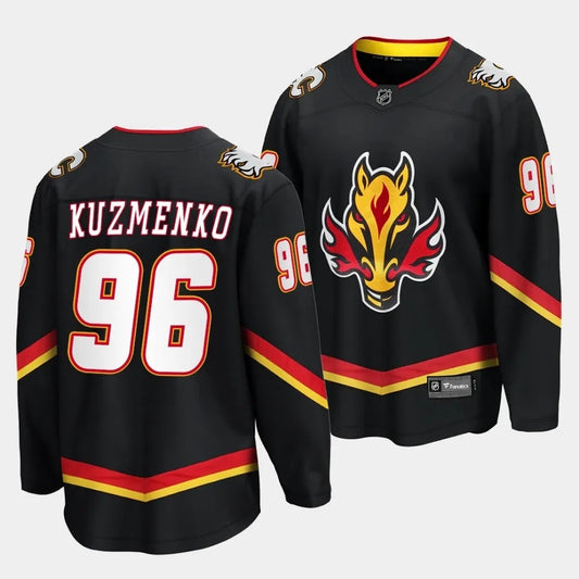 Calgary Flames #96 Andrei Kuzmenko Alternate Black Jersey