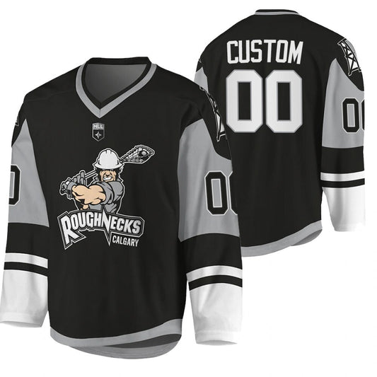 Calgary Roughnecks custom sublimated-2021-22-black-jersey
