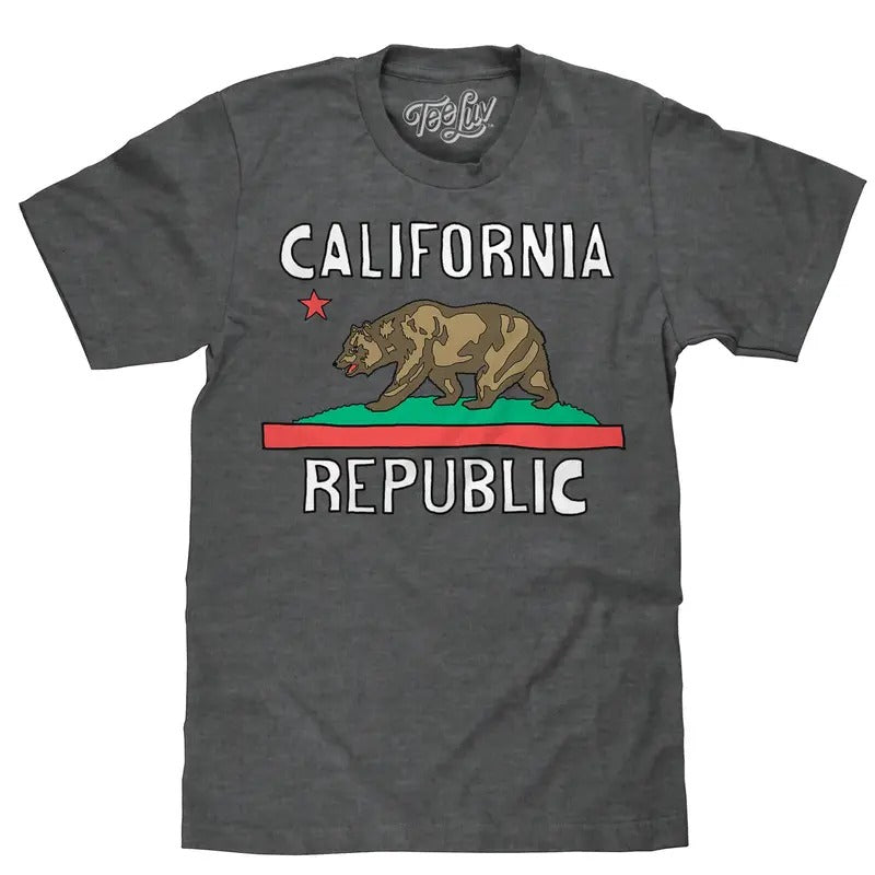 California Republic T-Shirt - Gray Hoodie, Sweatshirt | InkThreadWorks.com