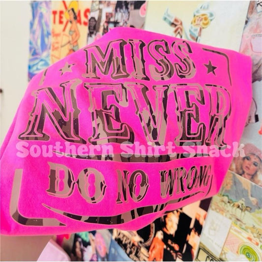 Camo Miss Never Do No Wrong T shirt  | Neon Pink comfort colors t shirt | Camo Shirt | Country Music T shirt Hoodie,...