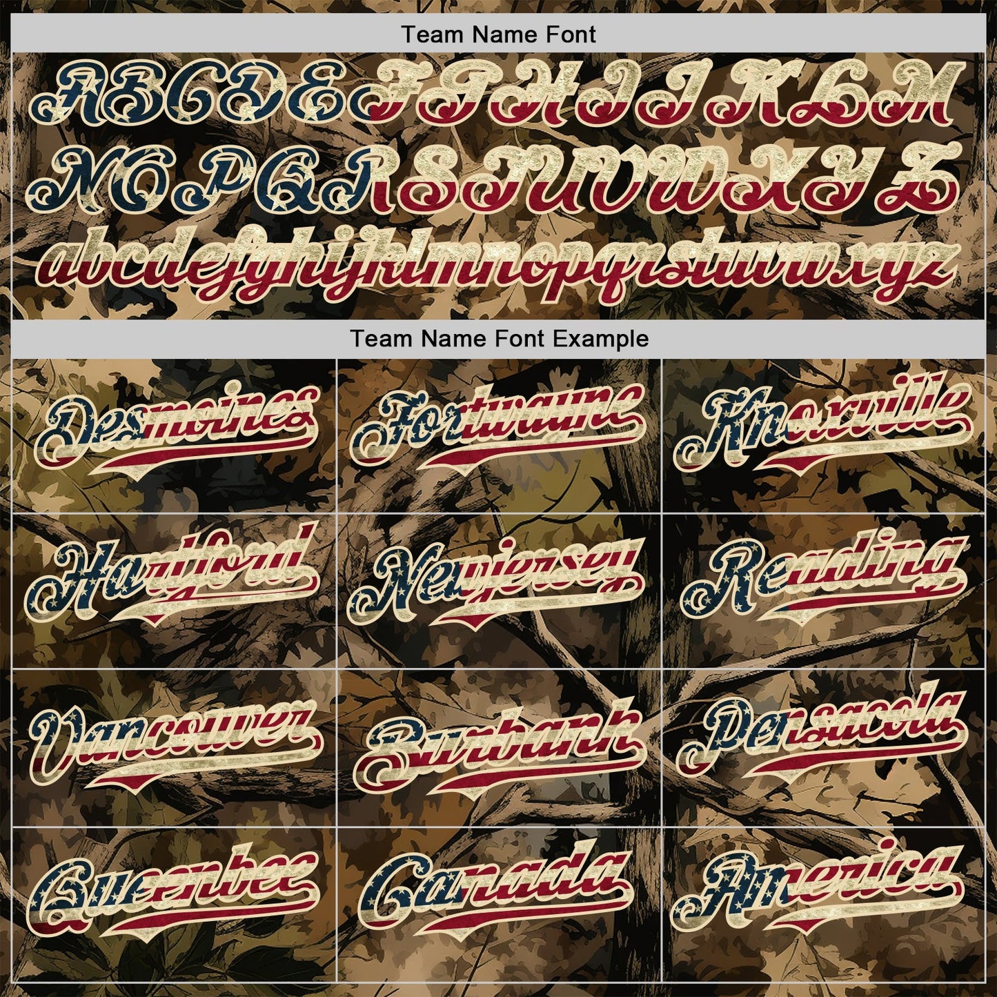 Custom Camo Vintage USA Flag Cream-Black Woodland Forest Tactical Camouflage Outdoor Leaf Authentic Baseball Jersey