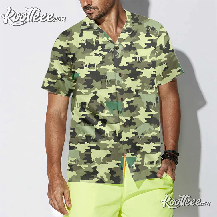 Camouflage Cow Funny Best Hawaiian Shirt