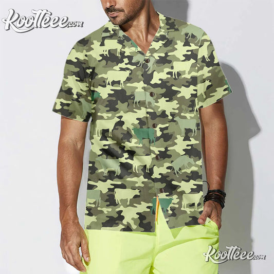 Camouflage Cow Funny Best Hawaiian Shirt