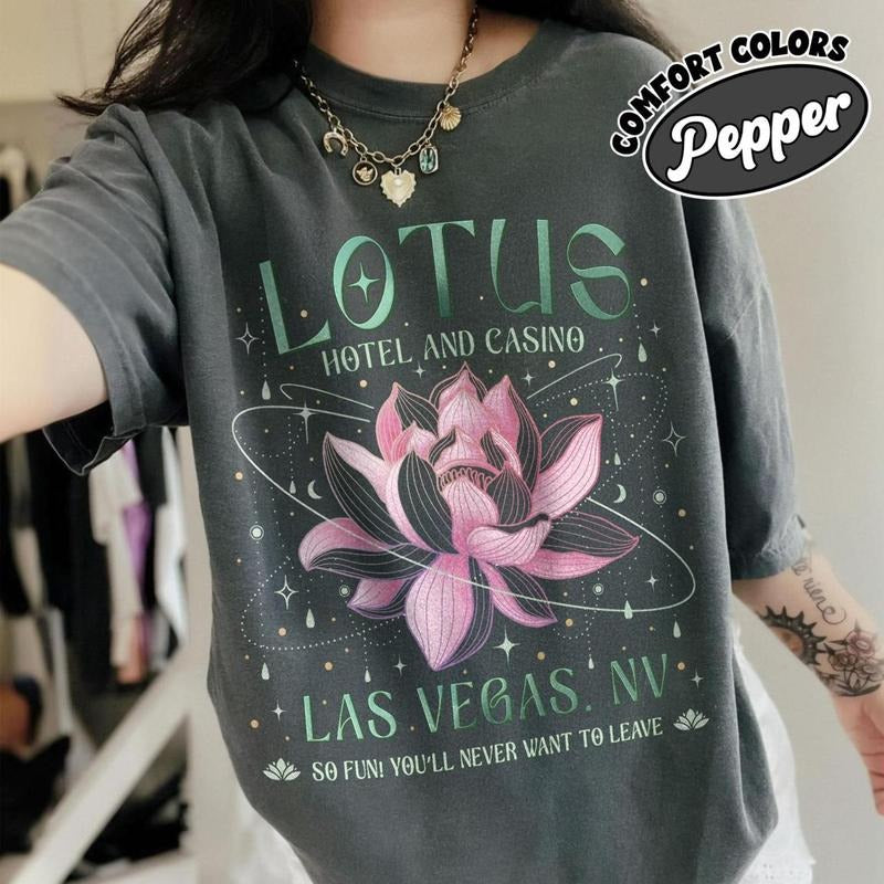 Camp Half Blood Lotus Comfort Colors Shirt, Lotus Hotel and Casino T Shirt, Greek Demigods Tee, Gift For Book Lovers, Trendy