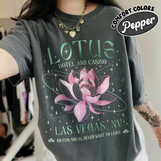 Camp Half Blood Lotus Comfort Colors Shirt, Lotus Hotel and Casino T Shirt, Greek Demigods Tee, Gift For Book Lovers, Trendy