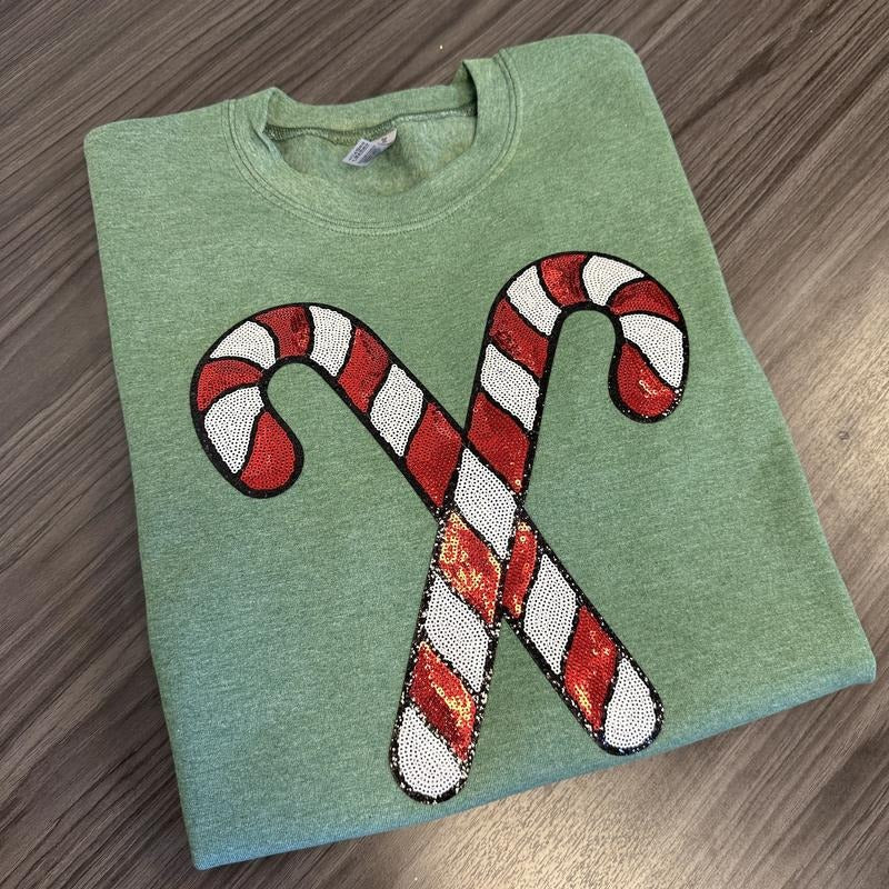 Candy Cane Christmas Sweatshirt T-Shirts, Hoodie | InkThreadWorks.com